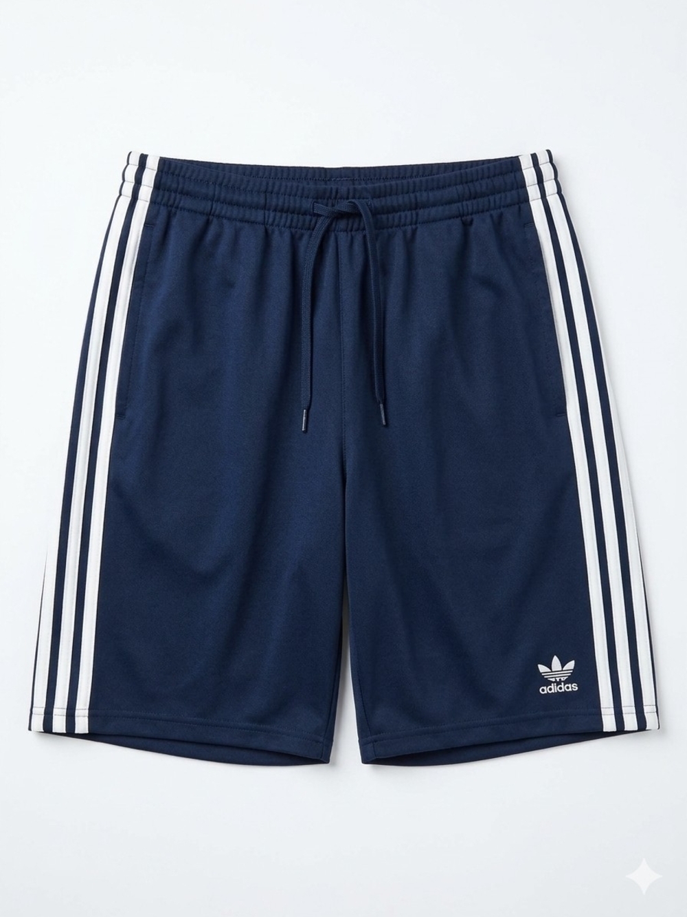 adidas Navy Shorts with White Side Stripes